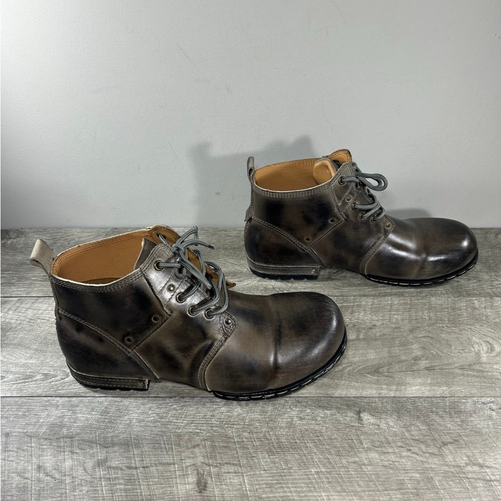 Osstone 6915 Moto Chukka Distressed Brown Leather Mens Lace Up Boots Size 9.5